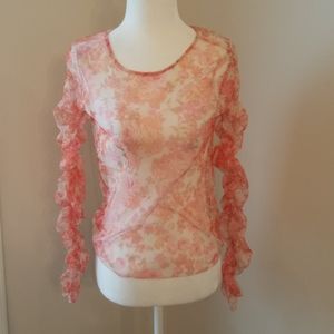 Zara sheer floral top